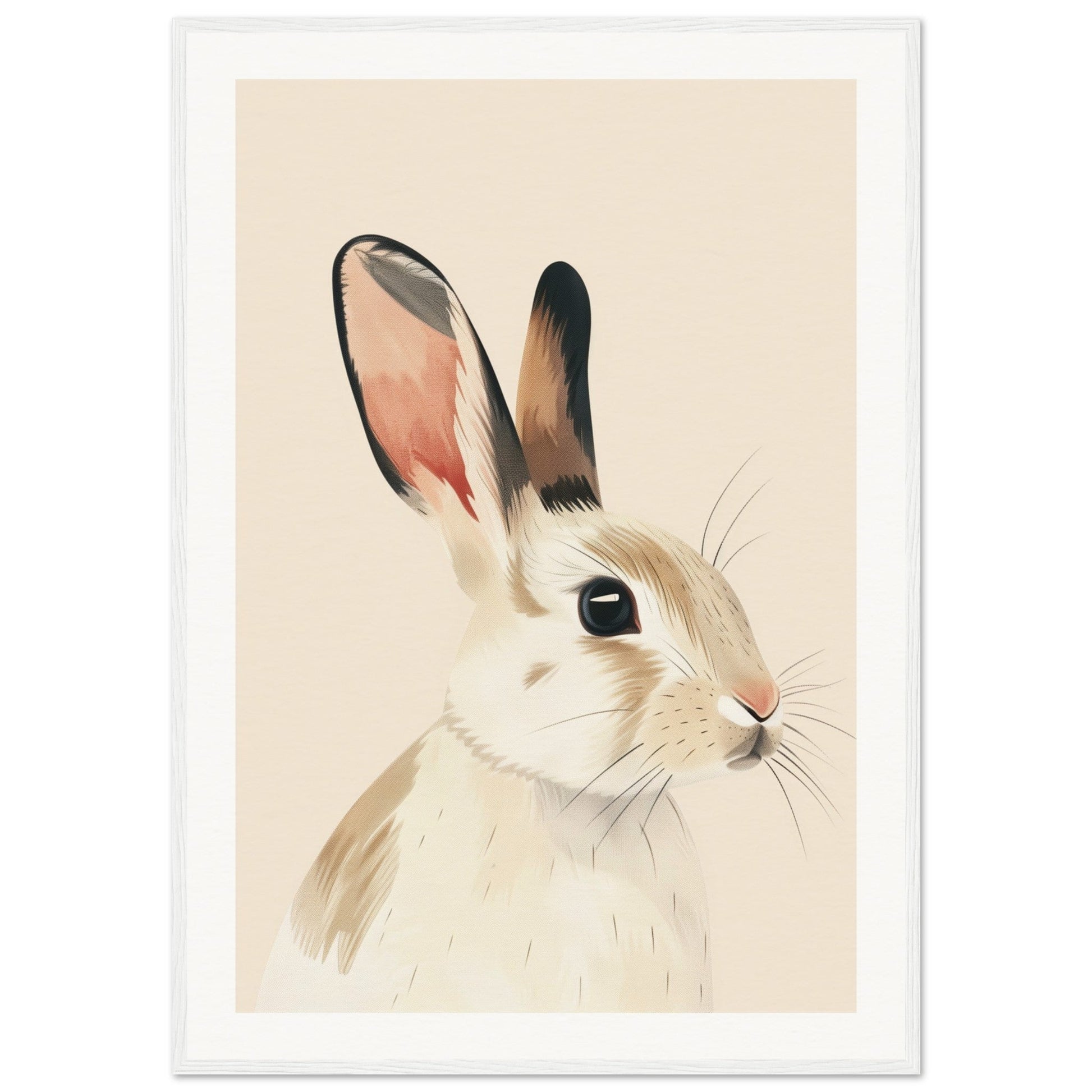 Poster Lapin Chambre Bébé ( 70x100-cm-Bois-blanc)