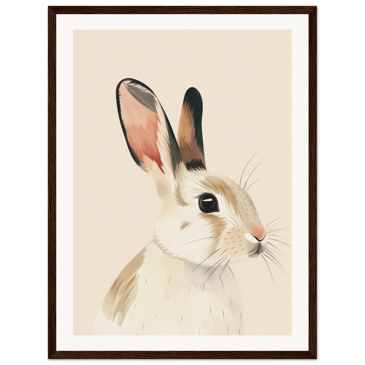 Poster Lapin Chambre Bébé ( 45x60-cm-Bois-foncé)