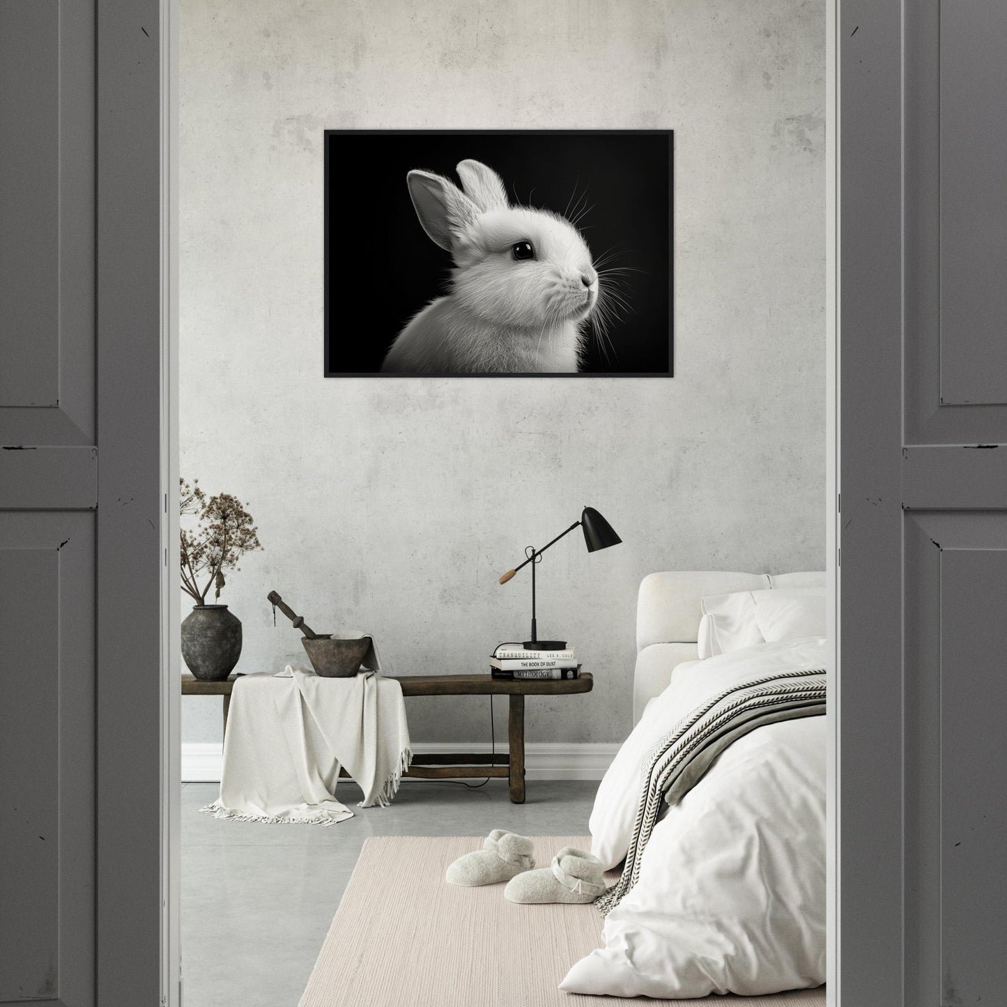 Poster Lapin Noir et Blanc ( )