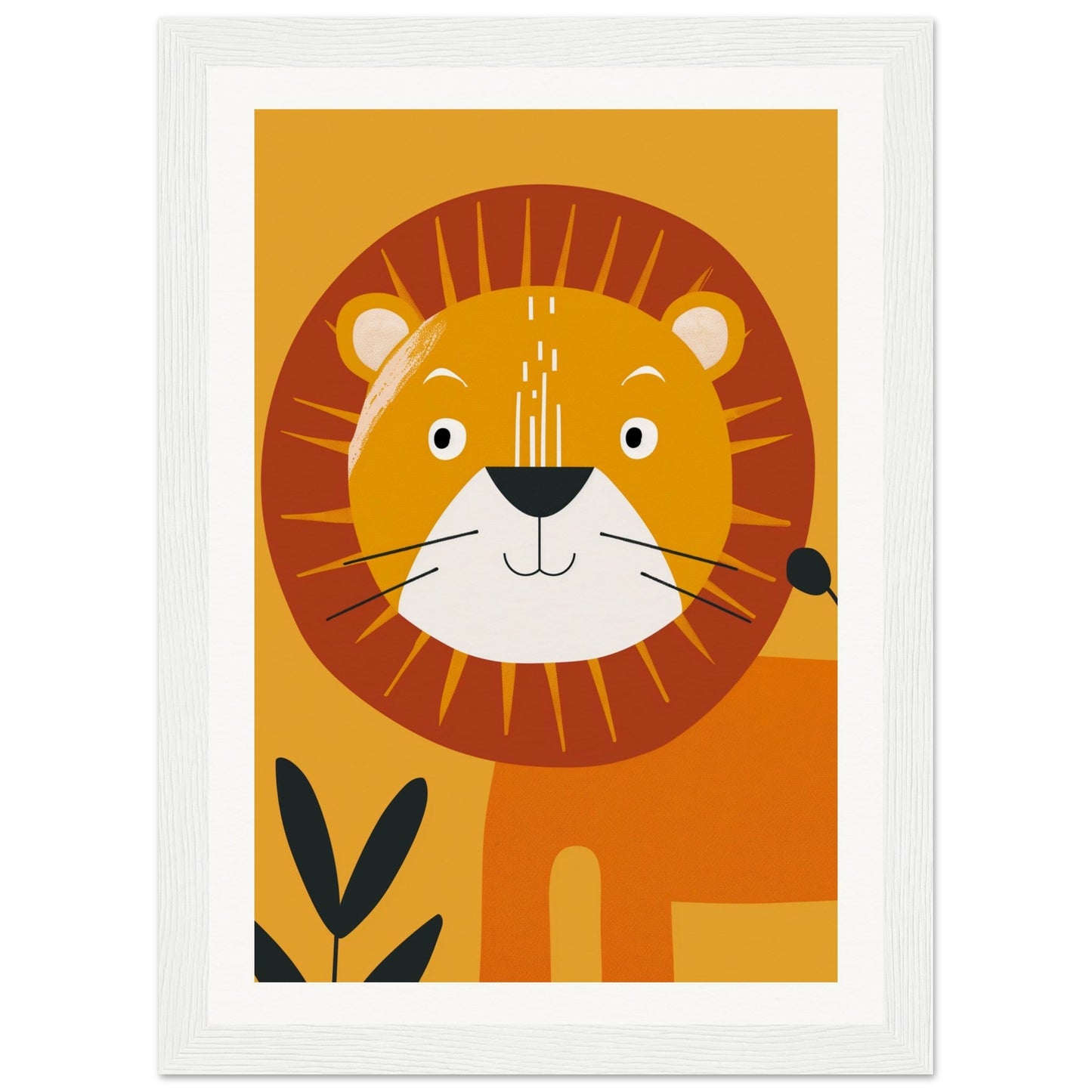 Poster Lion Bébé ( 21x29.7-cm-Bois-blanc)