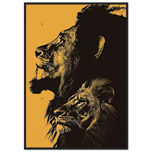 Poster Lion Bob Marley ( 70x100-cm-Bois-noir)