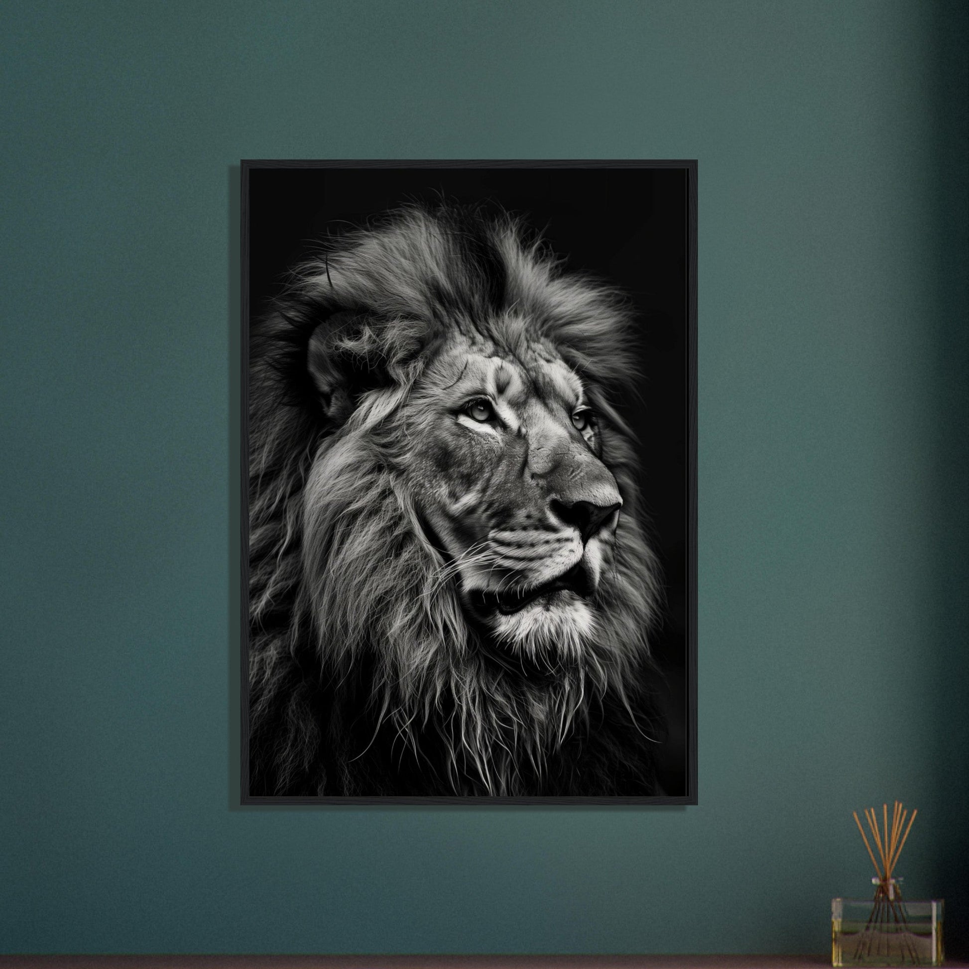 Poster Lion Noir et Blanc ( )