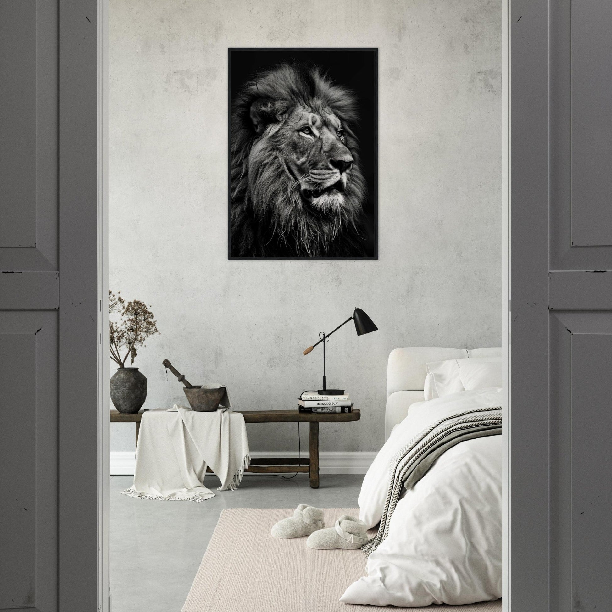 Poster Lion Noir et Blanc ( )