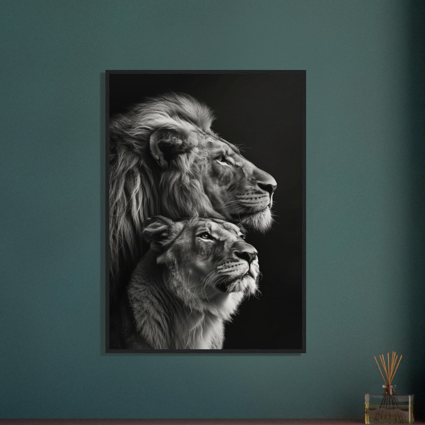 Poster Lion et Lionne Design ( )