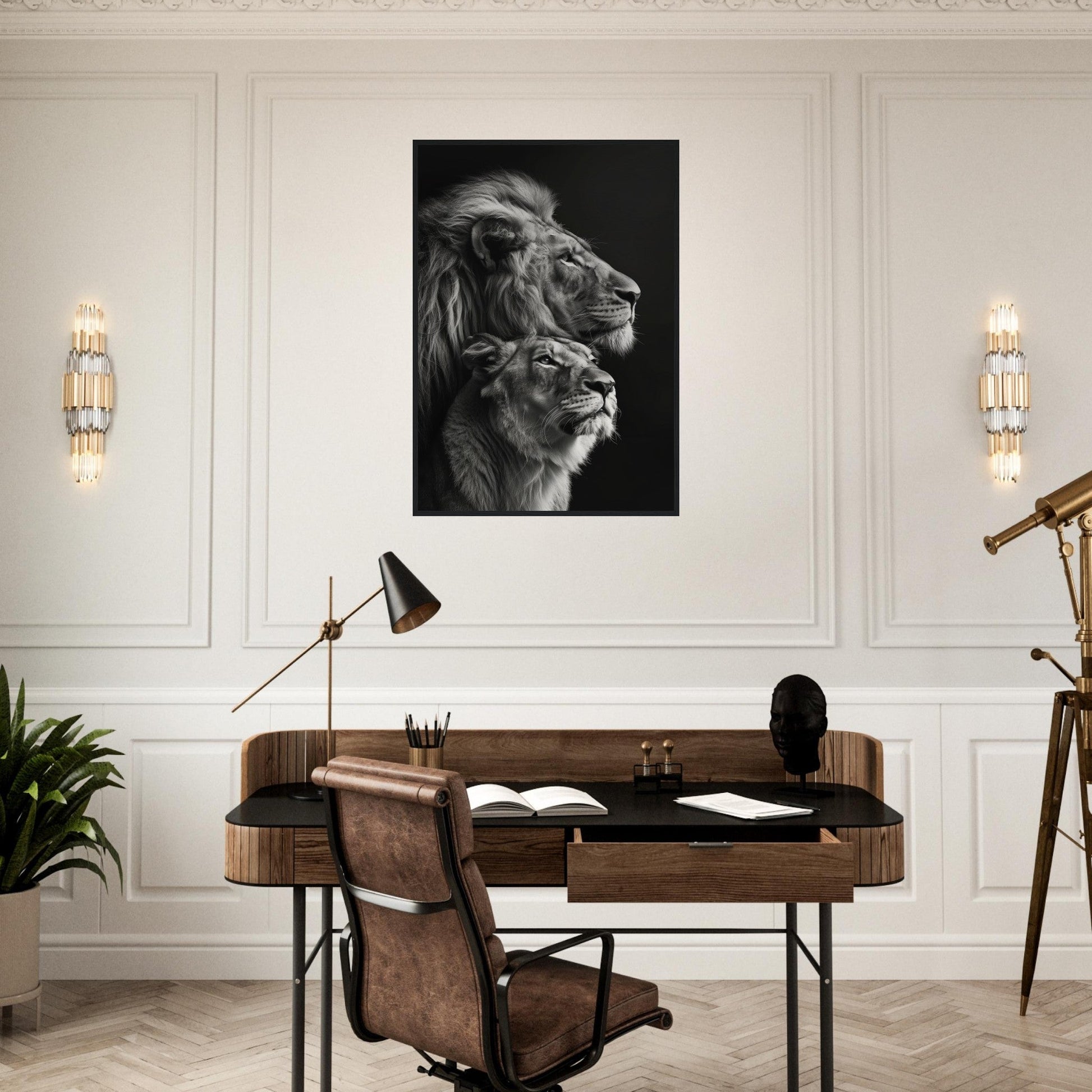 Poster Lion et Lionne Design ( )