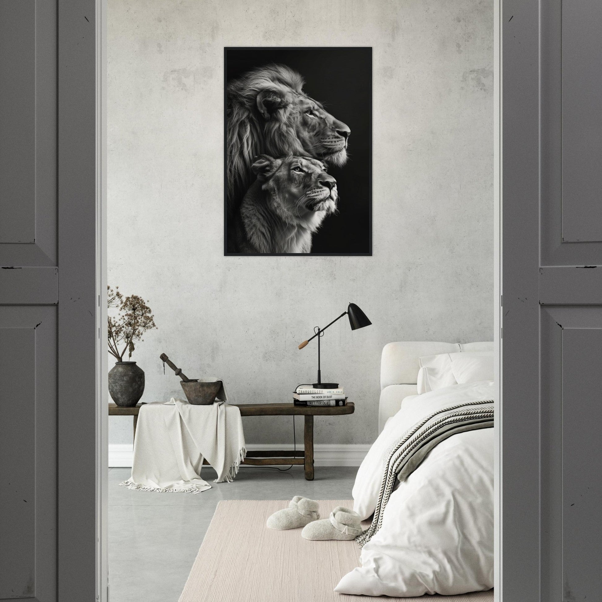 Poster Lion et Lionne Design ( )