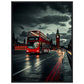 Poster Londres Bus Rouge ( 60x80-cm-Bois-noir)