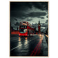 Poster Londres Bus Rouge ( 70x100-cm-Bois-clair)