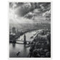 Poster Londres Noir et Blanc ( 45x60-cm-Bois-blanc)