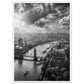 Poster Londres Noir et Blanc ( 50x70-cm-Bois-blanc)