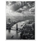 Poster Londres Noir et Blanc ( 60x80-cm-Bois-blanc)