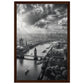 Poster Londres Noir et Blanc ( 30x45-cm-Bois-foncé)