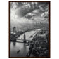 Poster Londres Noir et Blanc ( 50x70-cm-Bois-foncé)