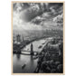 Poster Londres Noir et Blanc ( 50x70-cm-Bois-clair)