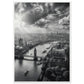 Poster Londres Noir et Blanc ( 70x100-cm-Bois-blanc)