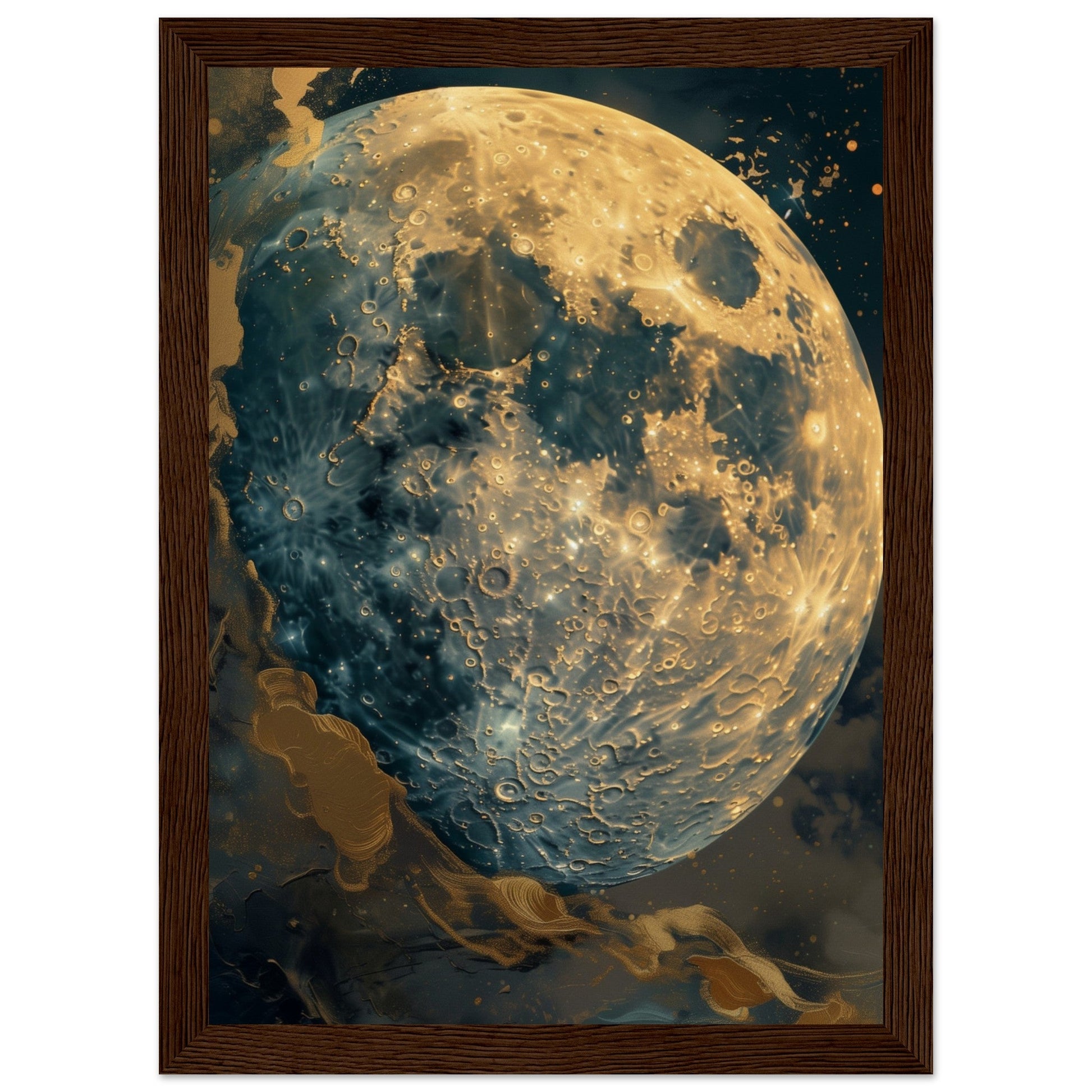 Poster Lune ( 21x29.7-cm-Bois-foncé)