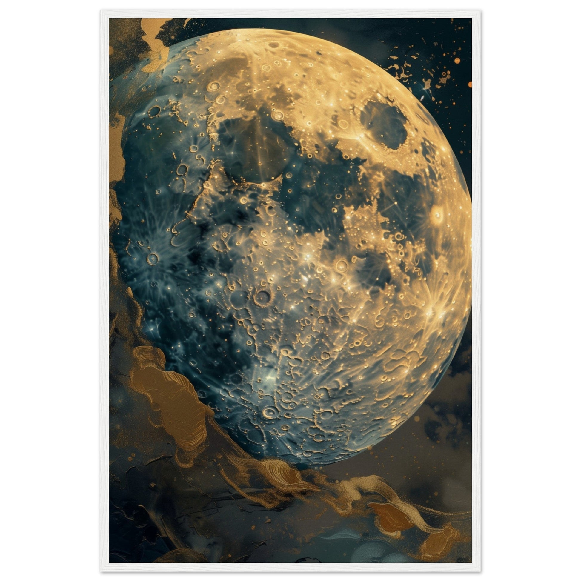 Poster Lune ( 60x90-cm-Bois-blanc)