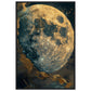 Poster Lune ( 60x90-cm-Bois-noir)