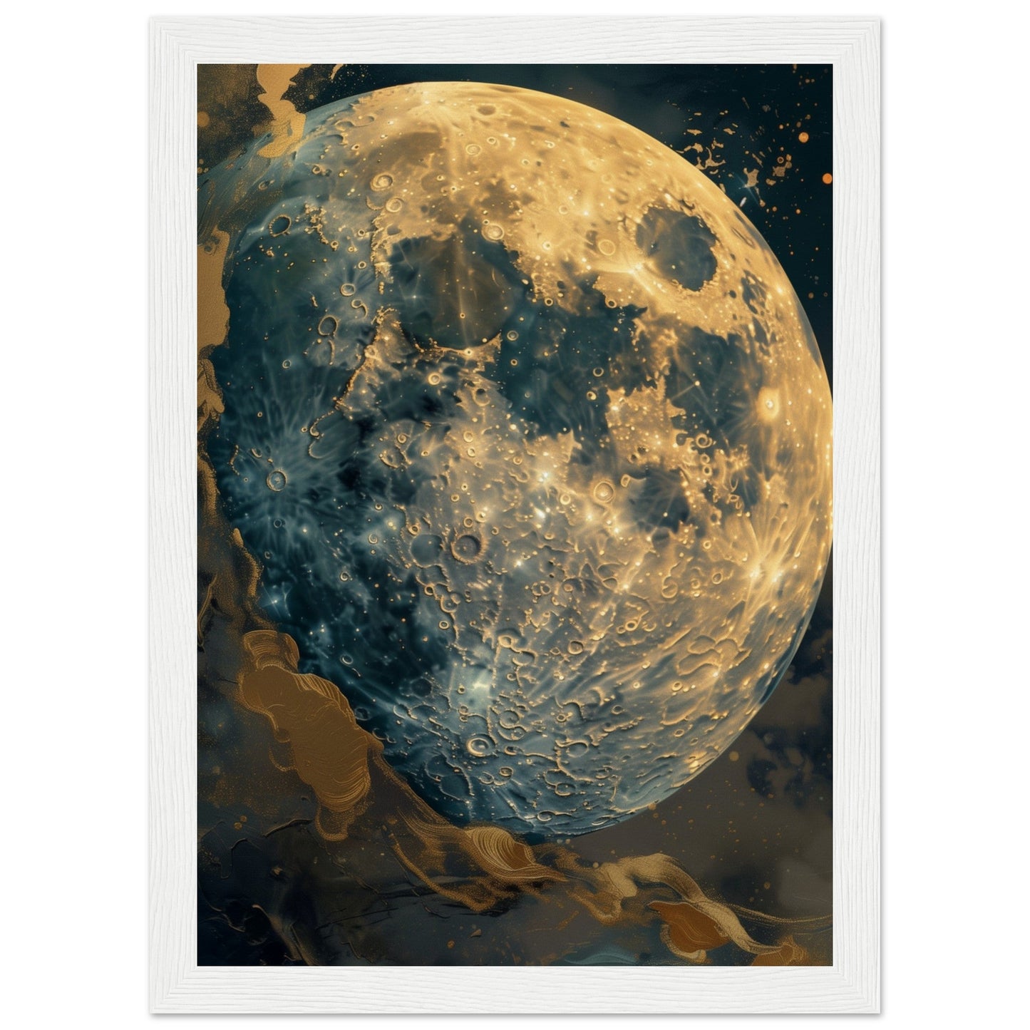 Poster Lune ( 21x29.7-cm-Bois-blanc)