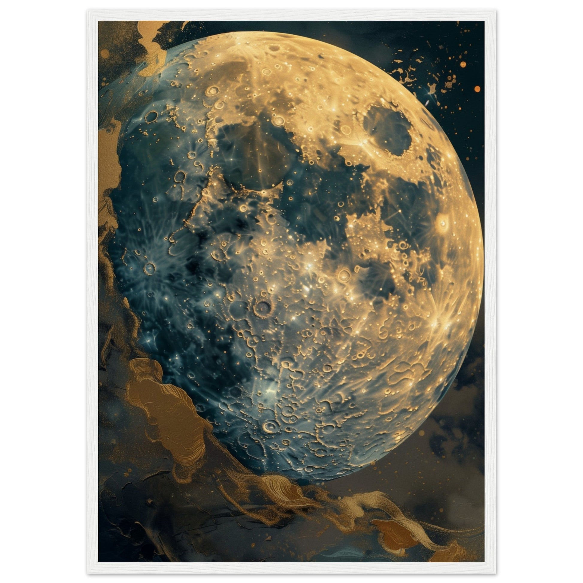 Poster Lune ( 50x70-cm-Bois-blanc)