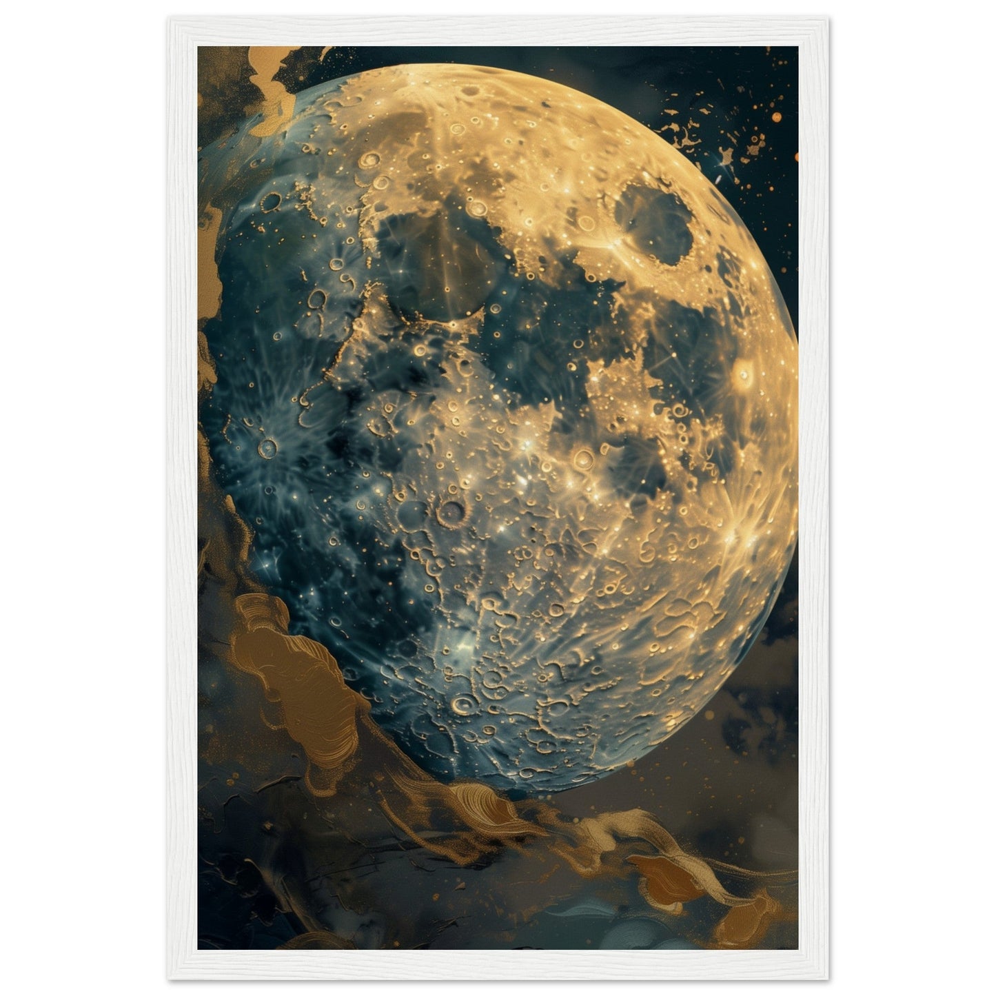 Poster Lune ( 30x45-cm-Bois-blanc)