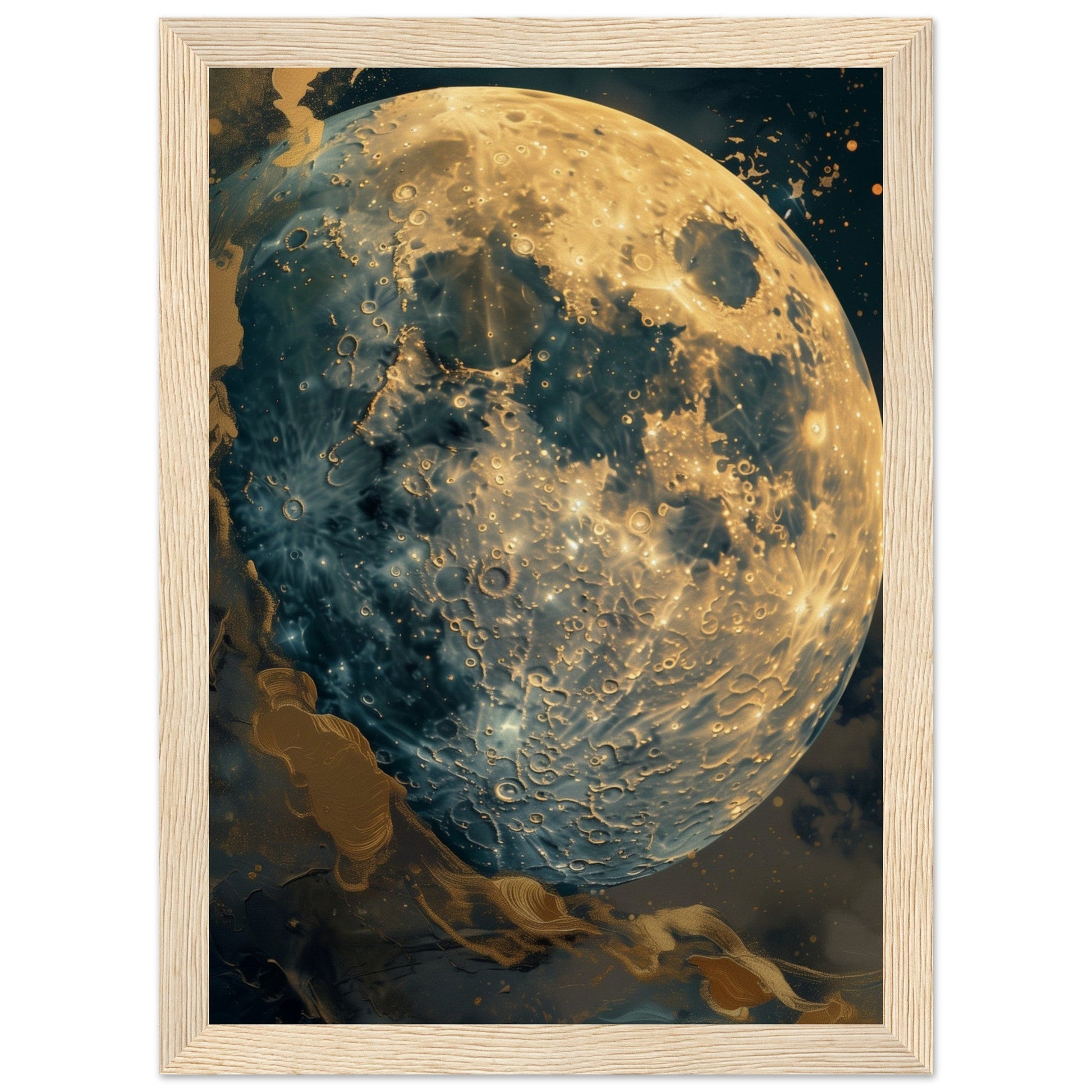 Poster Lune ( 21x29.7-cm-Bois-clair)