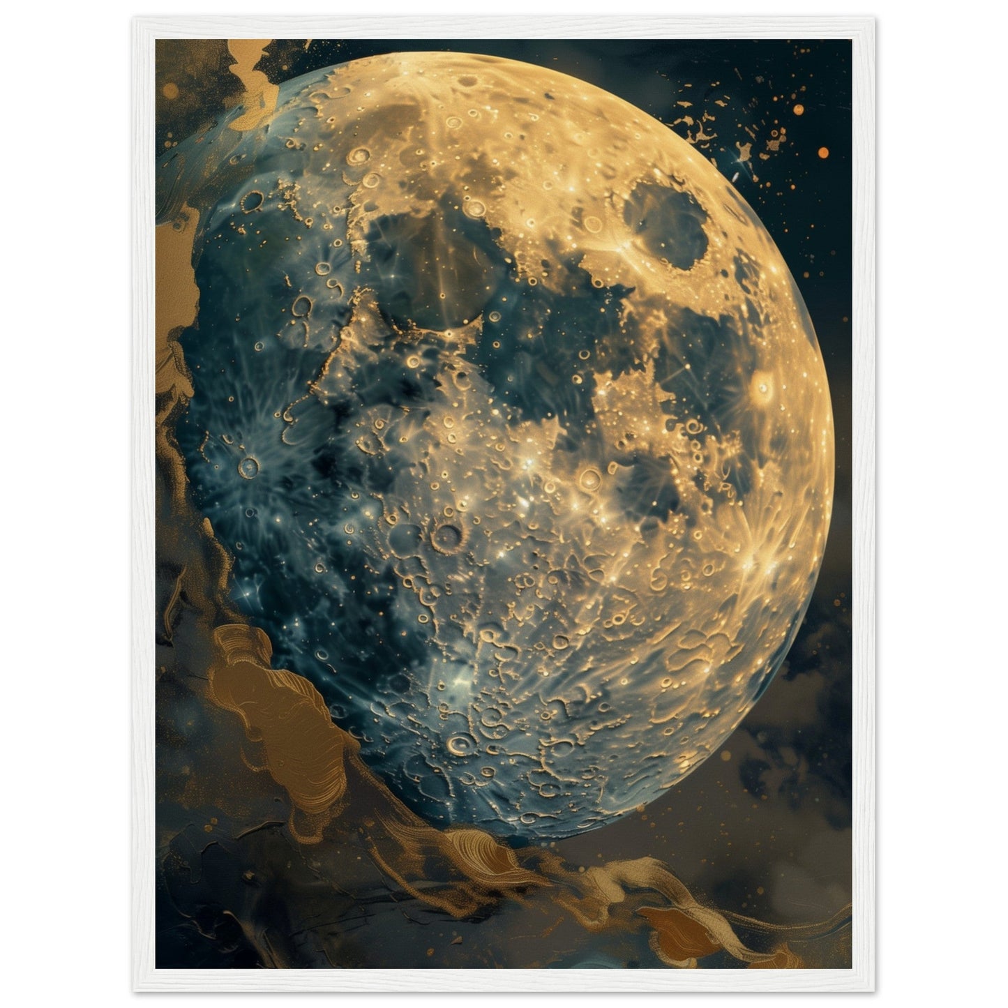 Poster Lune ( 45x60-cm-Bois-blanc)