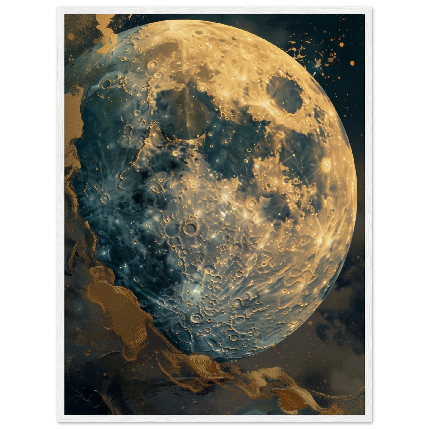 Poster Lune ( 60x80-cm-Bois-blanc)