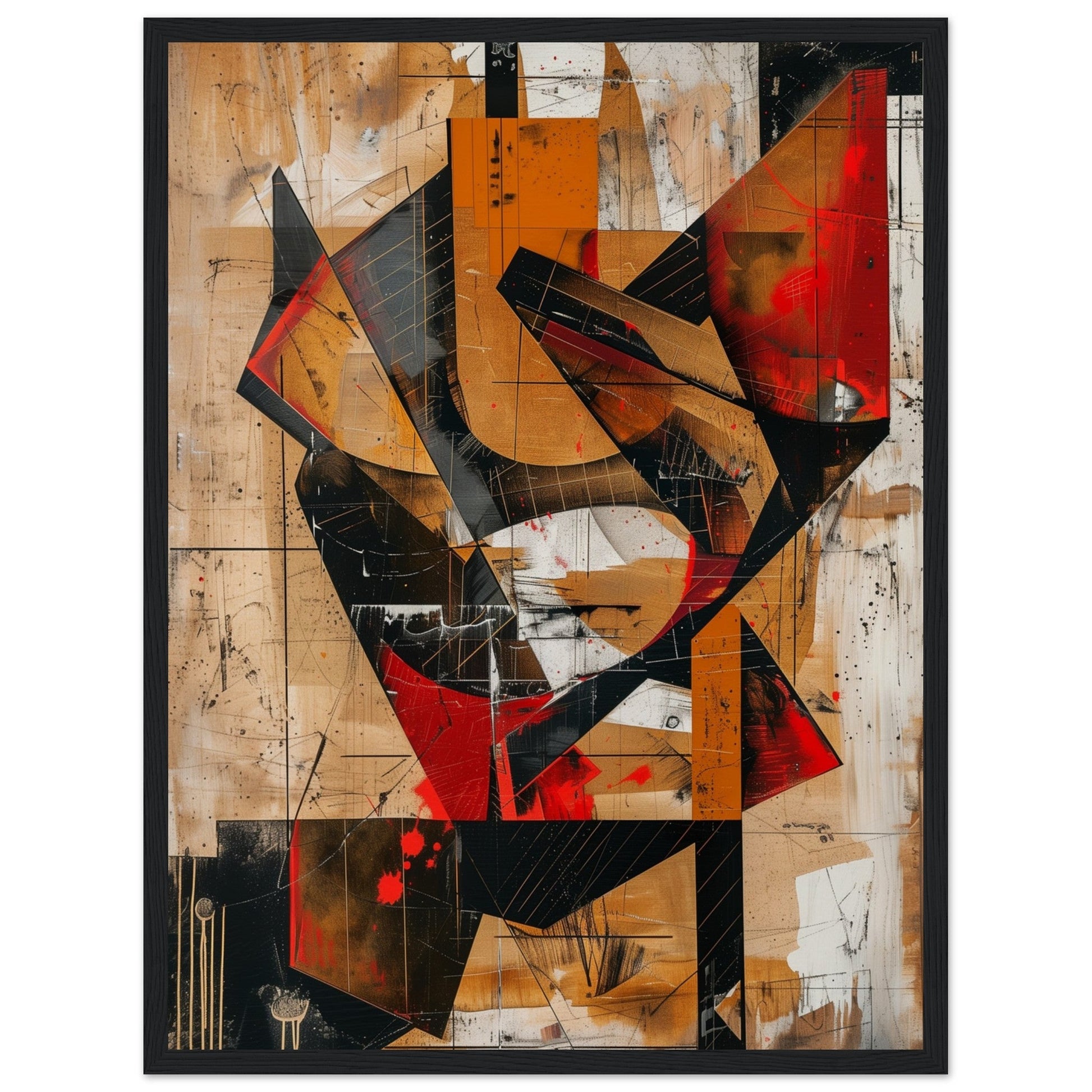 Poster Marron ( 45x60-cm-Bois-noir)