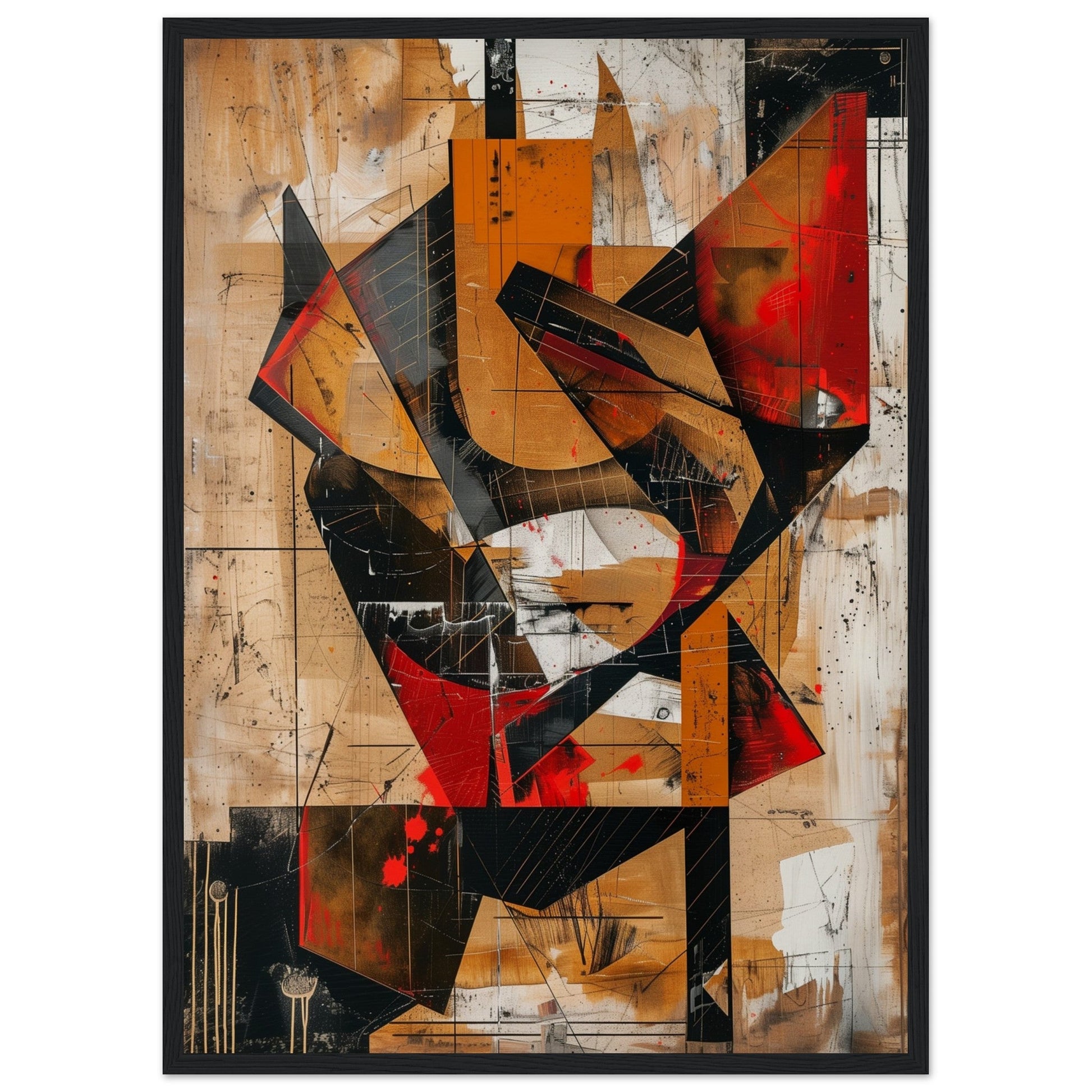 Poster Marron ( 50x70-cm-Bois-noir)