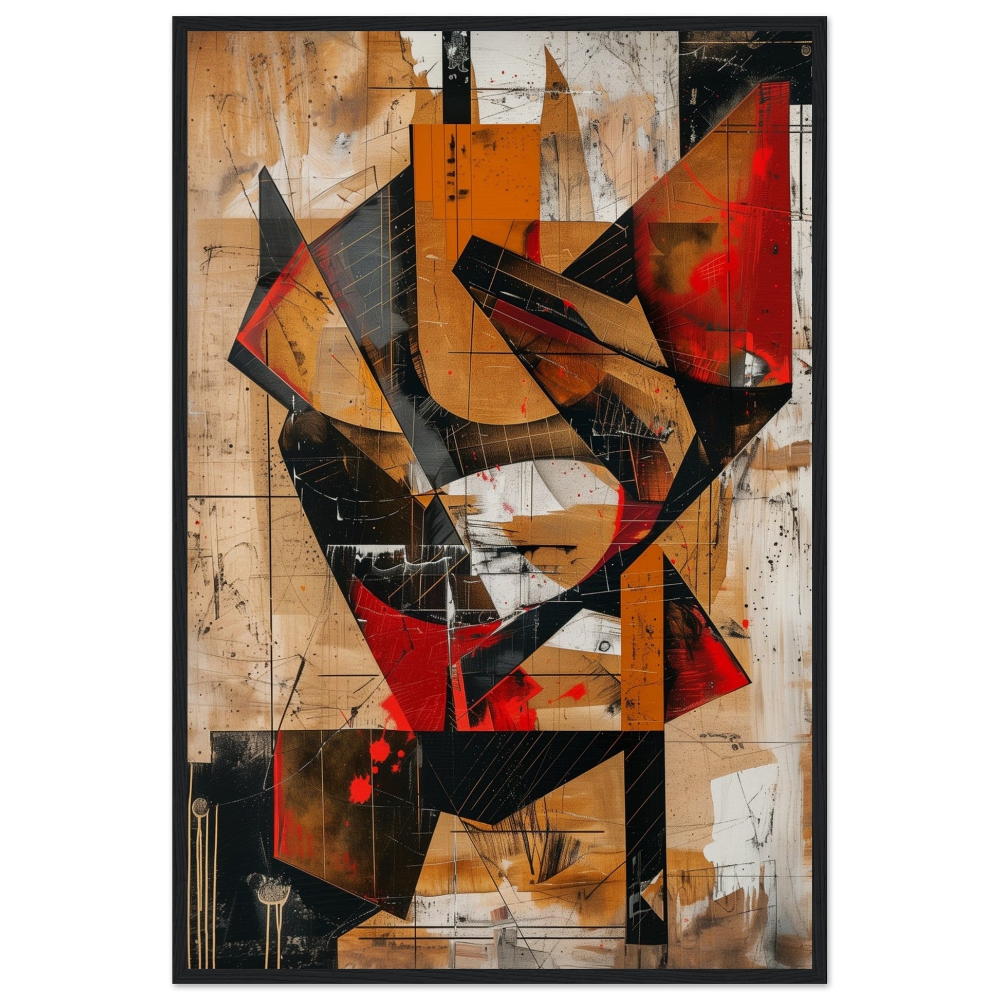 Poster Marron ( 60x90-cm-Bois-noir)