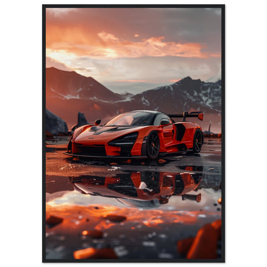 Poster Mclaren Senna ( 70x100-cm-Bois-noir)