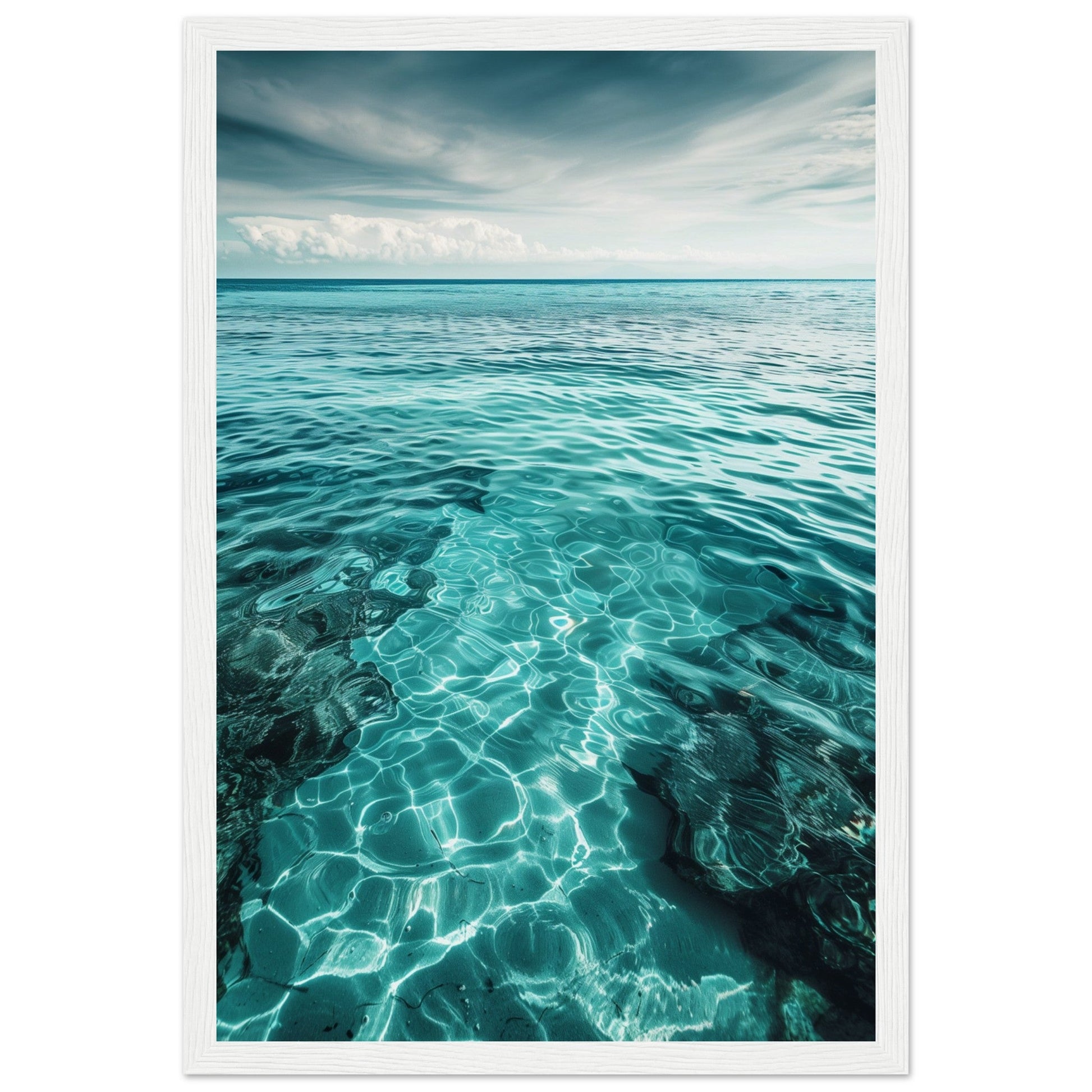 Poster Mer Turquoise ( 30x45-cm-Bois-blanc)