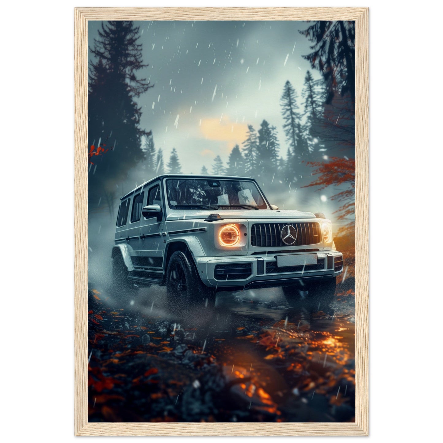 Poster Mercedes Classe G ( 30x45-cm-Bois-clair)