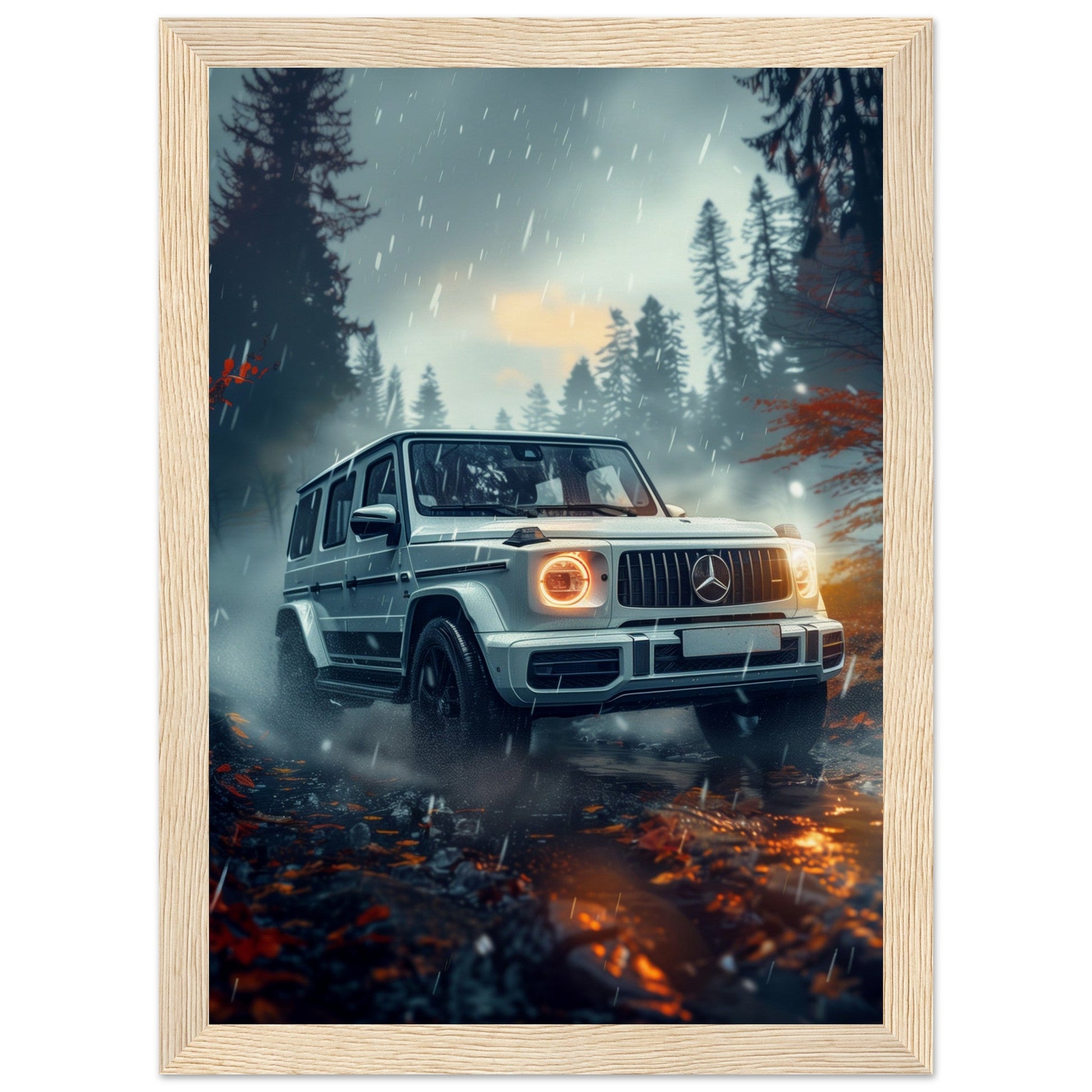 Poster Mercedes Classe G ( 21x29.7-cm-Bois-clair)