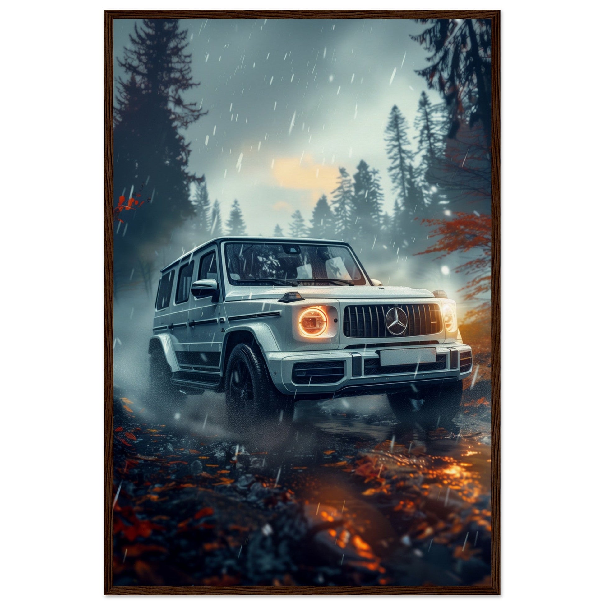 Poster Mercedes Classe G ( 60x90-cm-Bois-foncé)