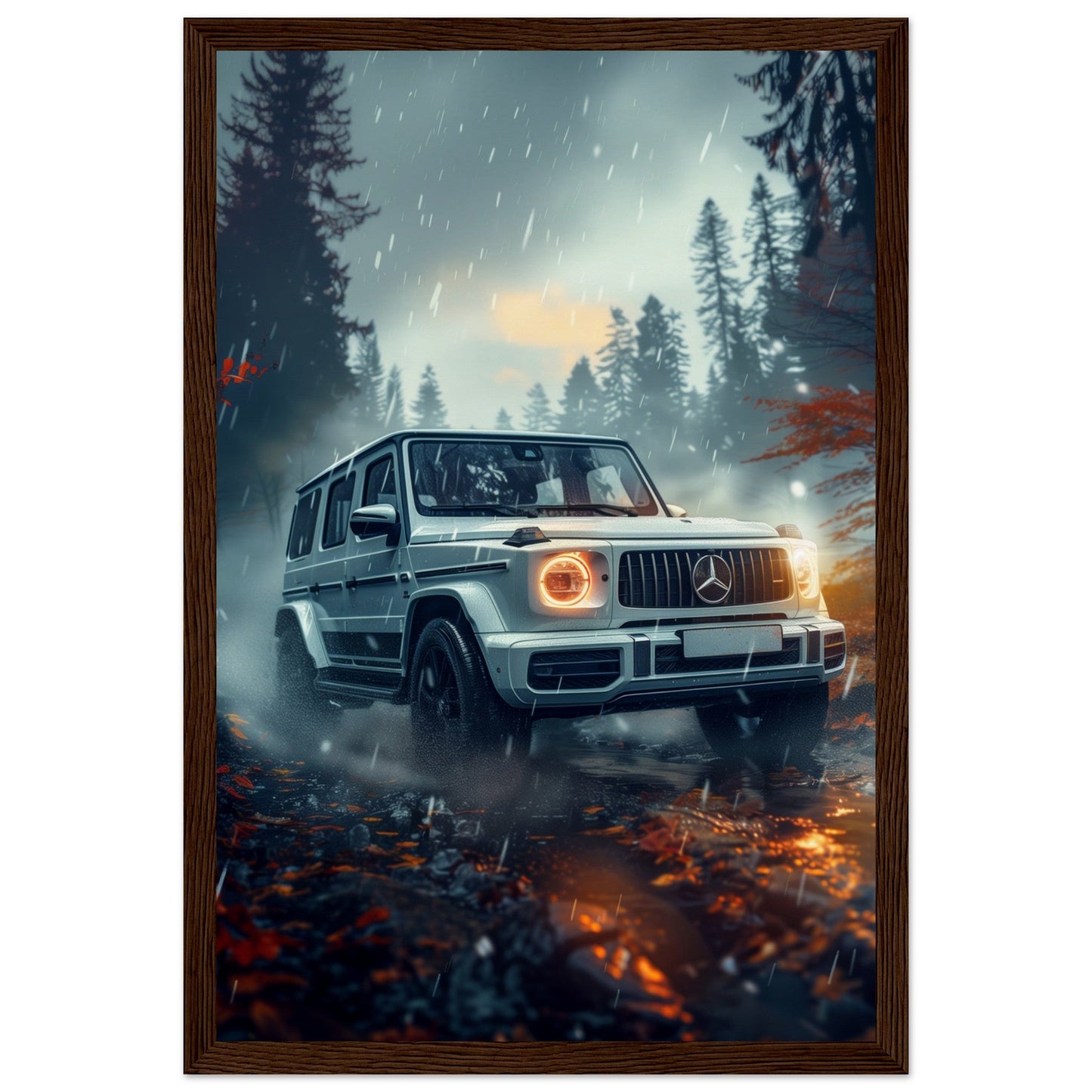 Poster Mercedes Classe G ( 30x45-cm-Bois-foncé)