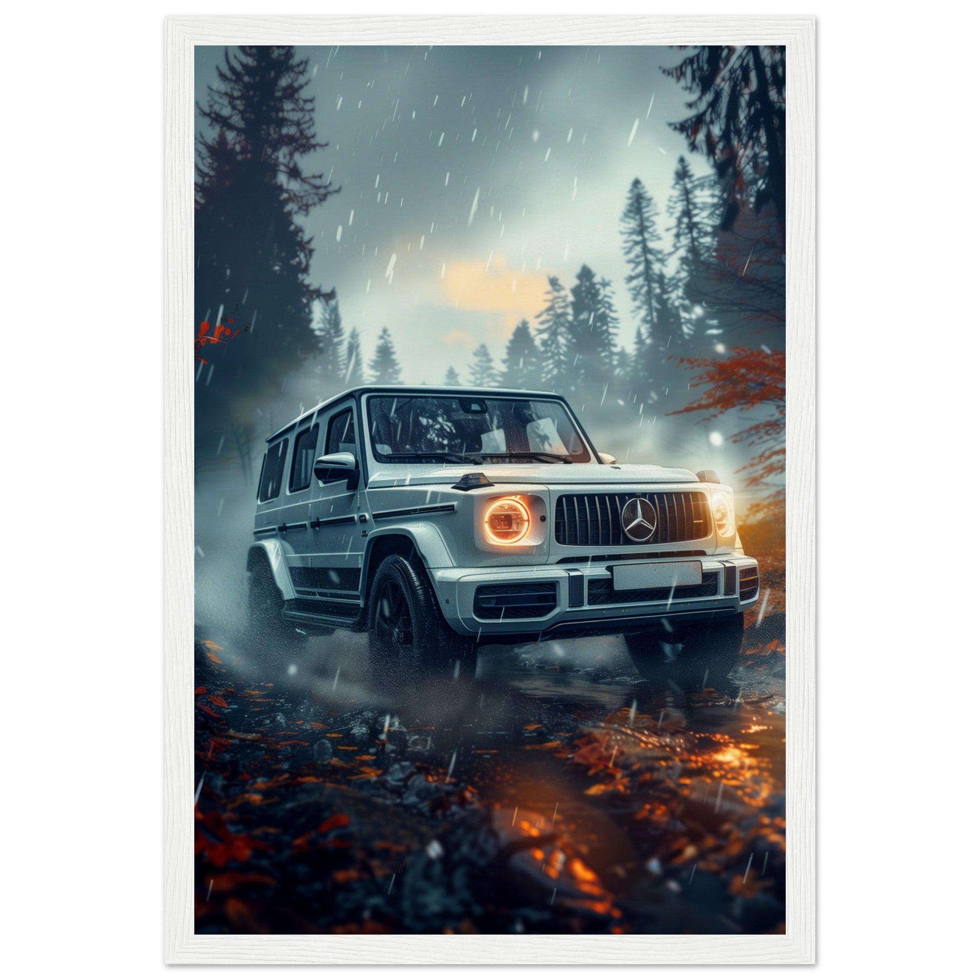 Poster Mercedes Classe G ( 30x45-cm-Bois-blanc)