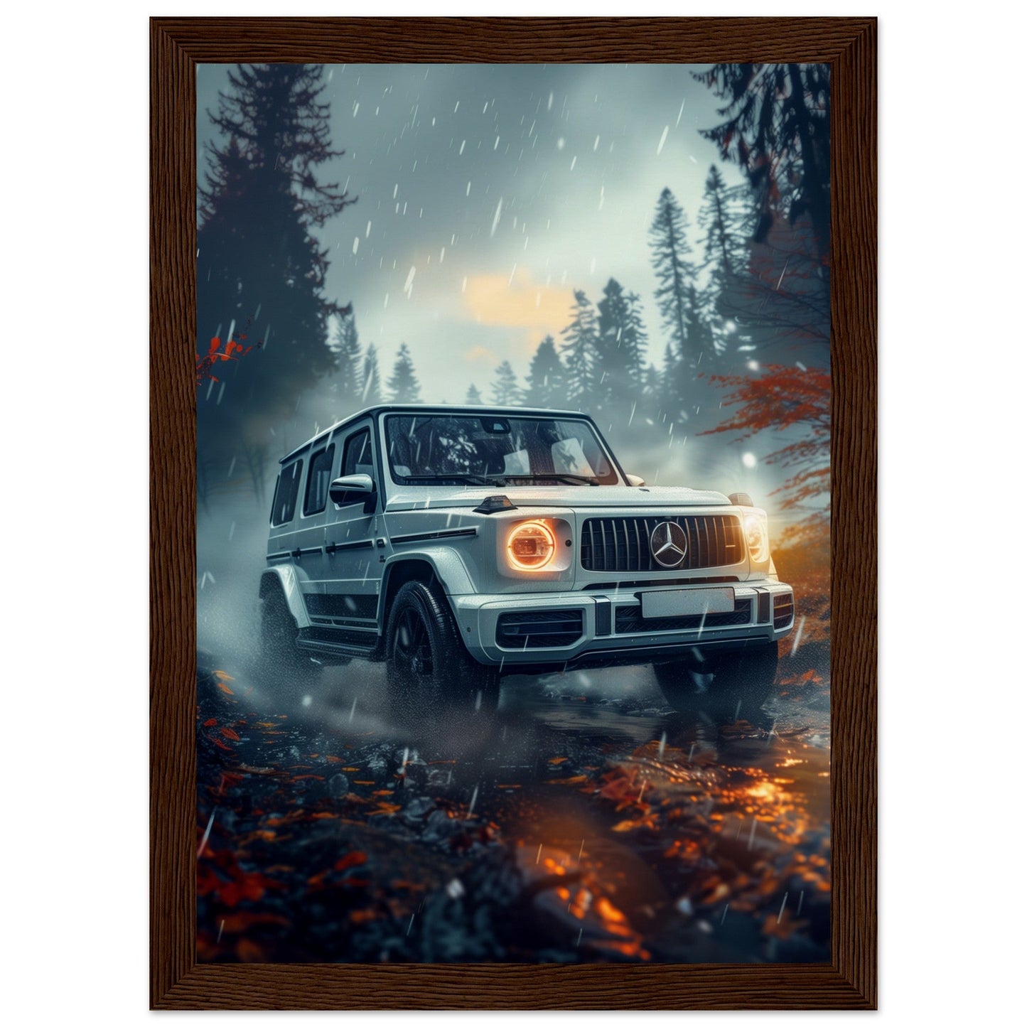 Poster Mercedes Classe G ( 21x29.7-cm-Bois-foncé)