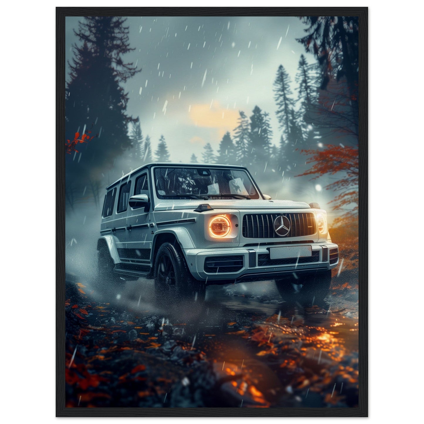 Poster Mercedes Classe G ( 45x60-cm-Bois-noir)