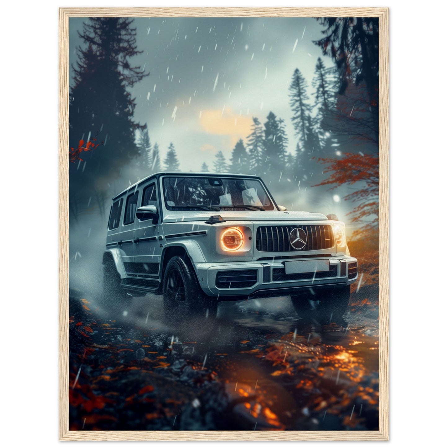 Poster Mercedes Classe G ( 45x60-cm-Bois-clair)