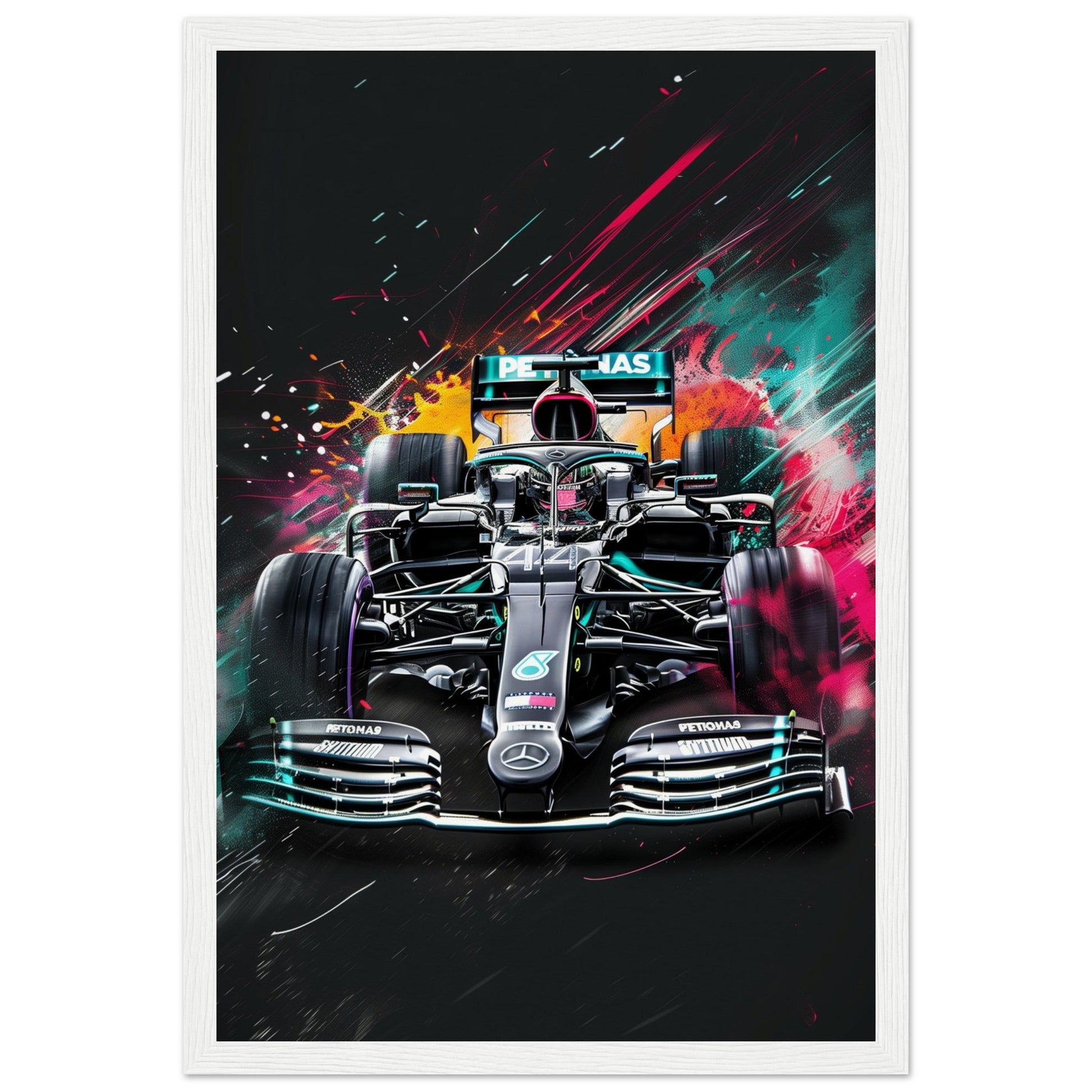 Poster Mercedes F1 ( 30x45-cm-Bois-blanc)