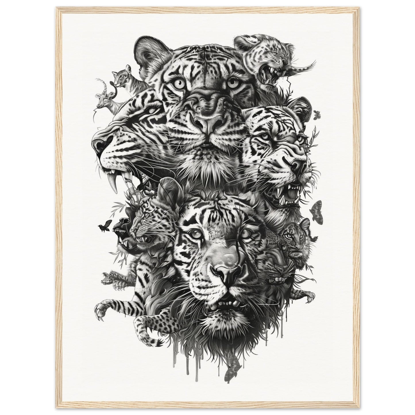 Poster Moderne Animaux ( 60x80-cm-Bois-clair)