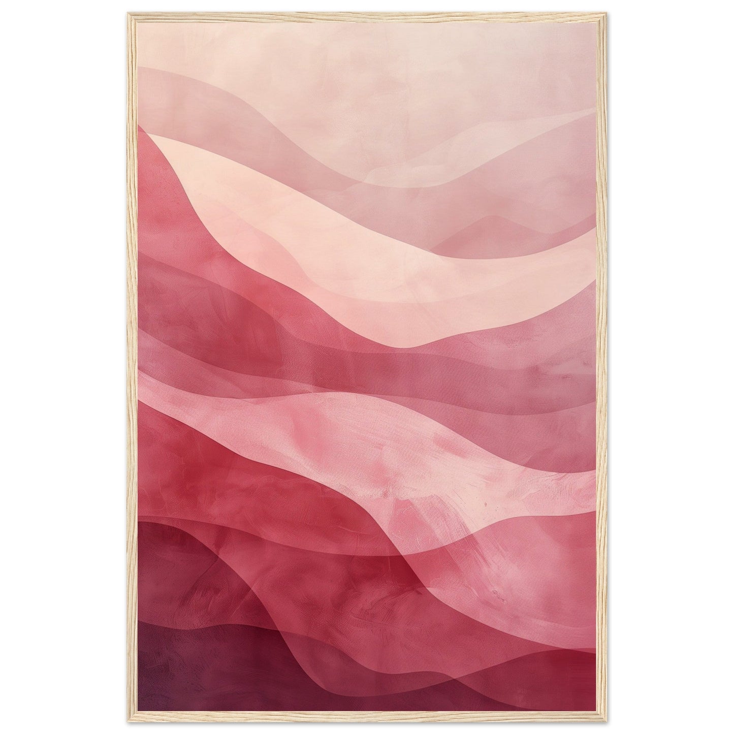 Poster Moderne Couleur Rose ( 60x90-cm-Bois-clair)