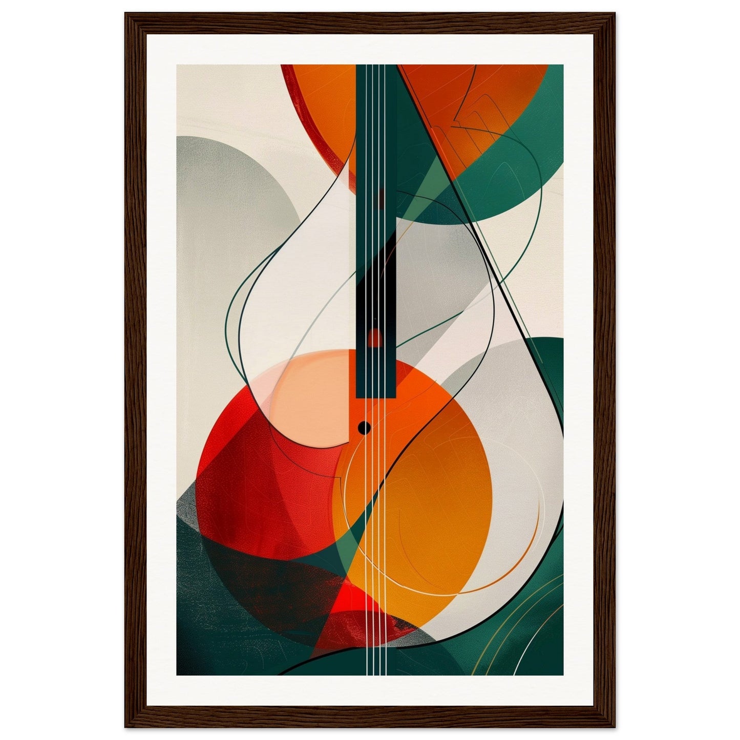 Poster Moderne Déco ( 30x45-cm-Bois-foncé)