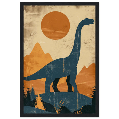 Poster Moderne Dinosaure ( 30x45-cm-Bois-noir)