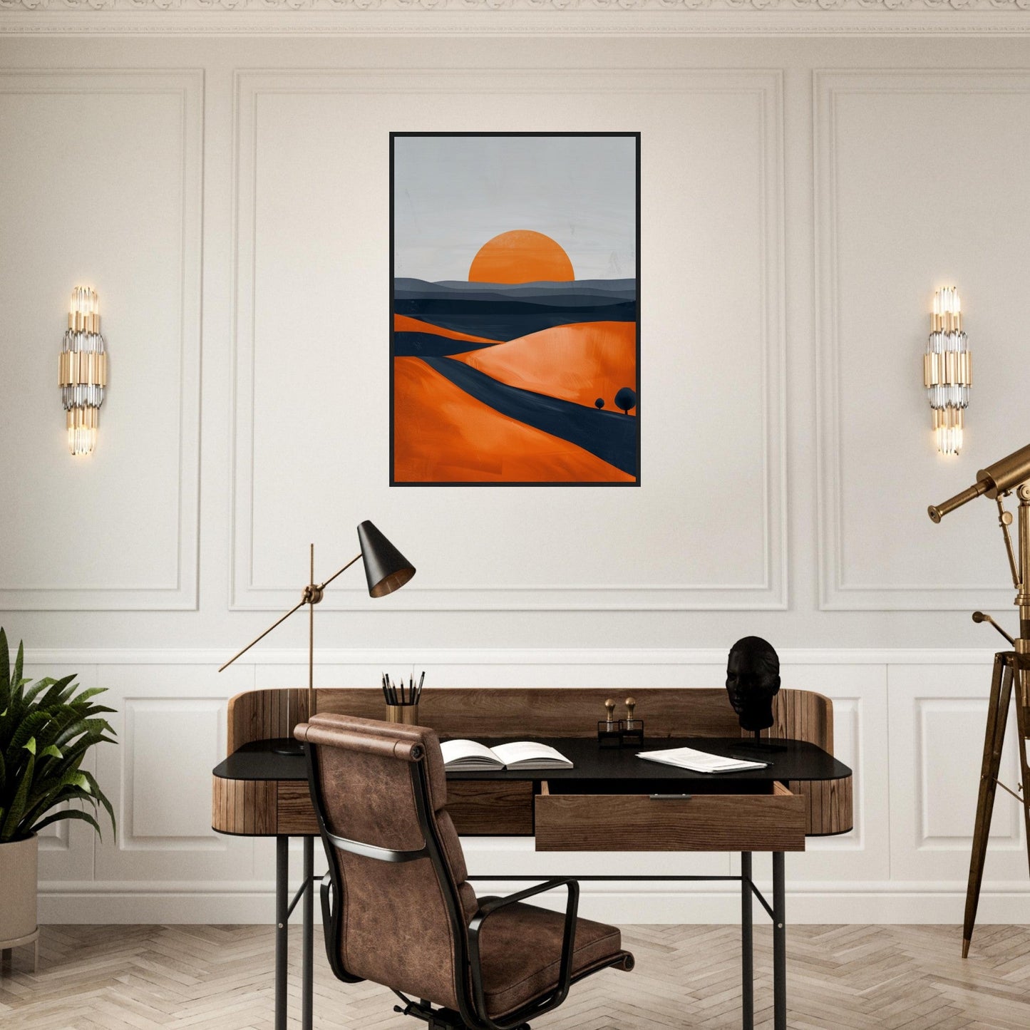 Poster Moderne Paysage Orange ( )