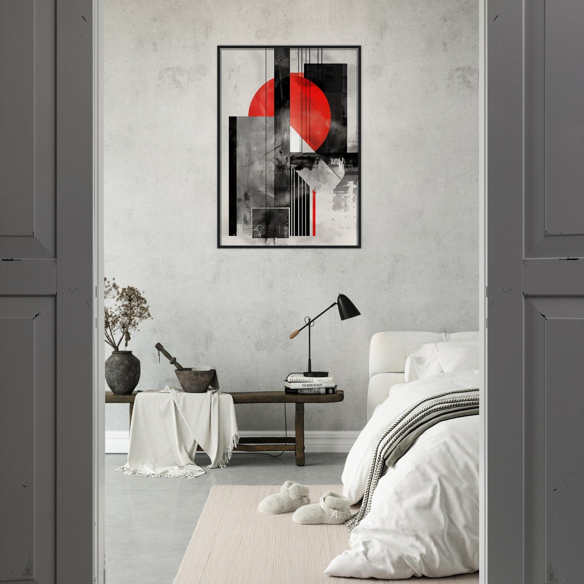 Poster Moderne Rouge Gris ( )