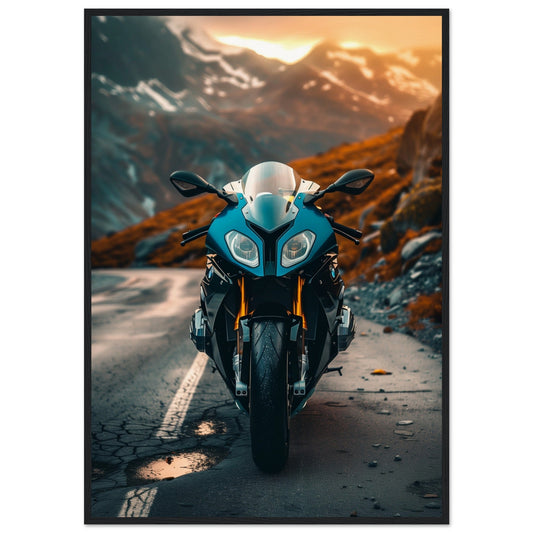 Poster Moto BMW ( 70x100-cm-Bois-noir)