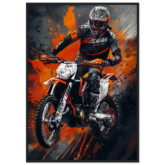 Poster Moto Cross KTM ( 70x100-cm-Bois-noir)